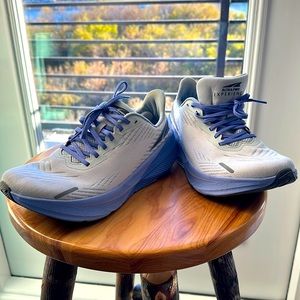 New women’s Running Shoes in gray/blue tones.  Rocks you forward in performance!